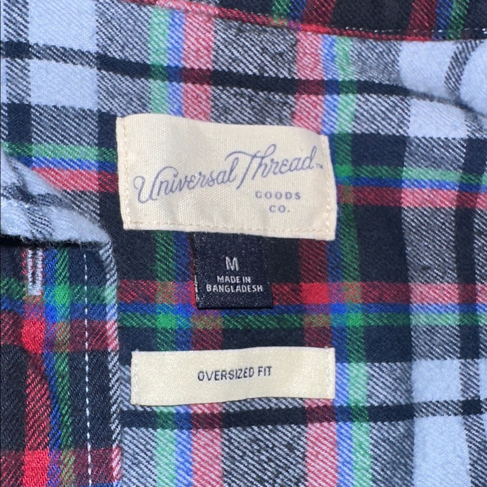 Universal Thread blue Plaid flannel oversized fit… - image 4